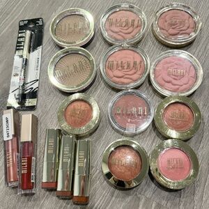 Milani Makeup Bundle (Blushes, lipstick, lip creme, bronzing powder, eyeliner)